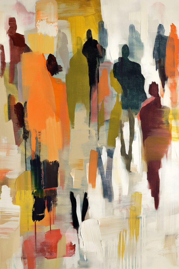 A group of people in different colors