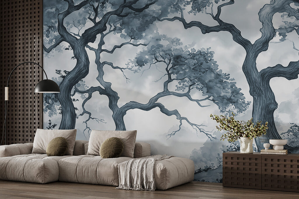 A group of trees with branches