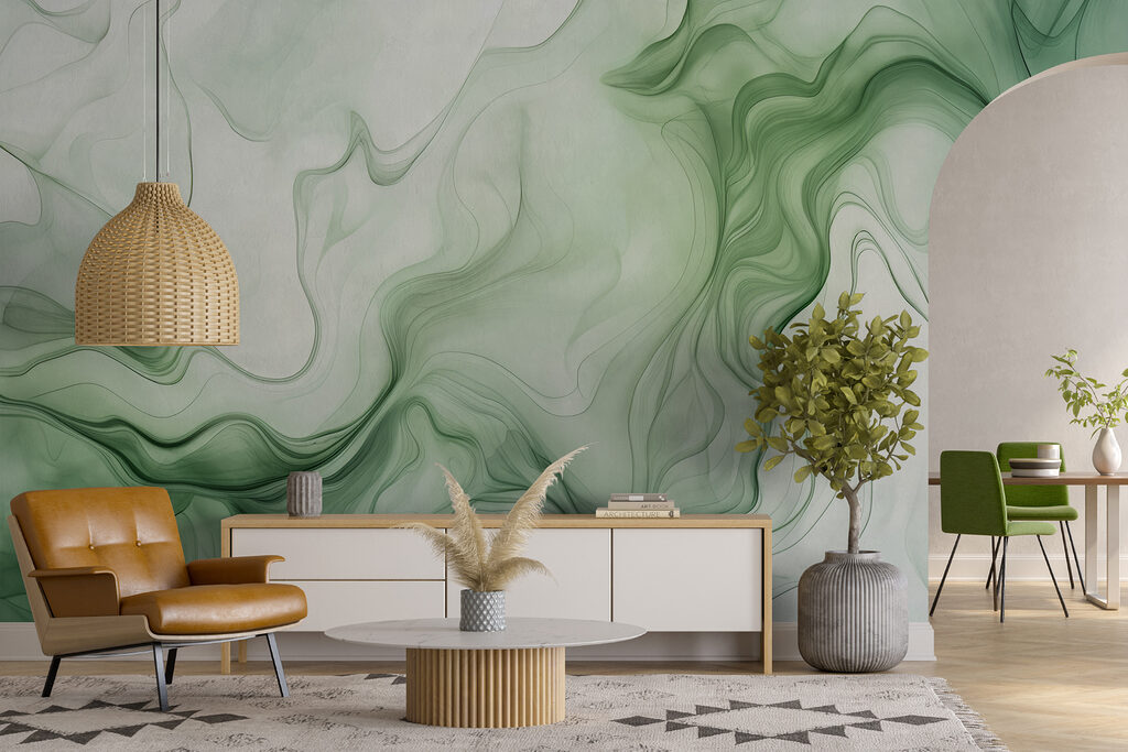 A green and white smoke