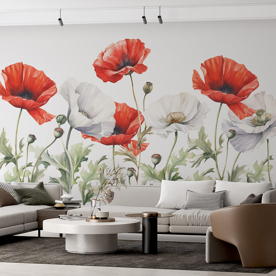 Fototapeten Eine Nahaufnahme von Blumen