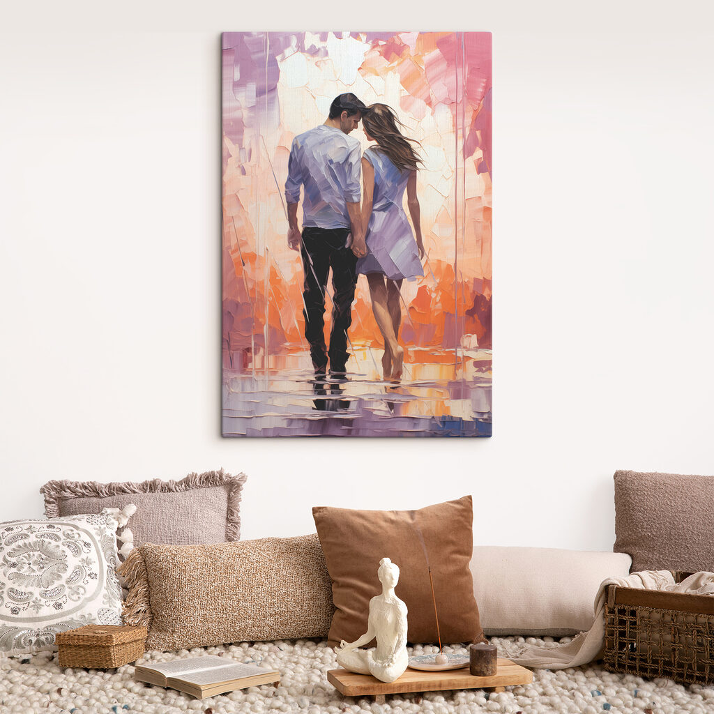 A man and woman holding hands