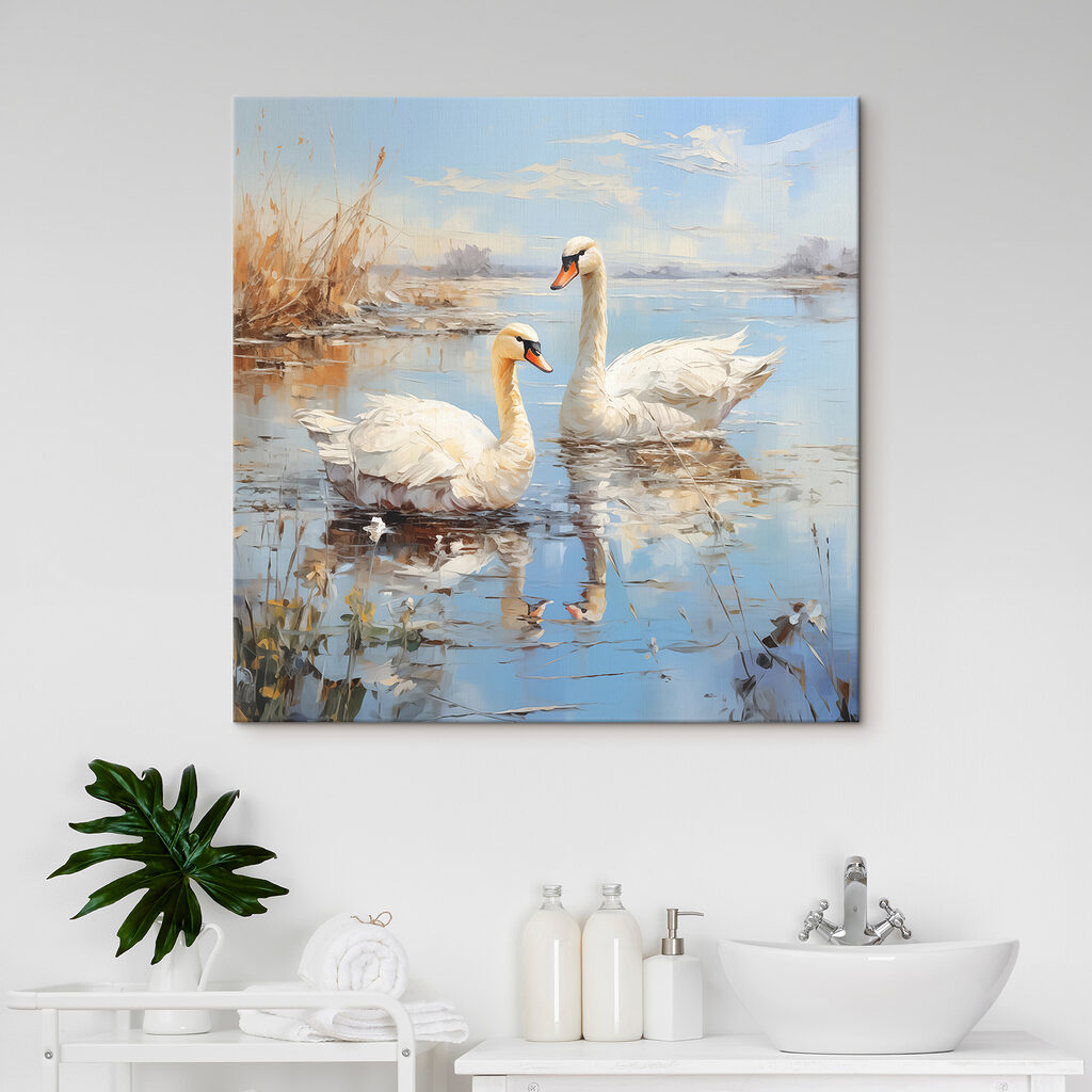 Two swans in a lake