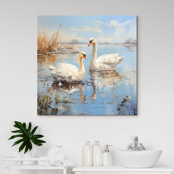 Two swans in a lake