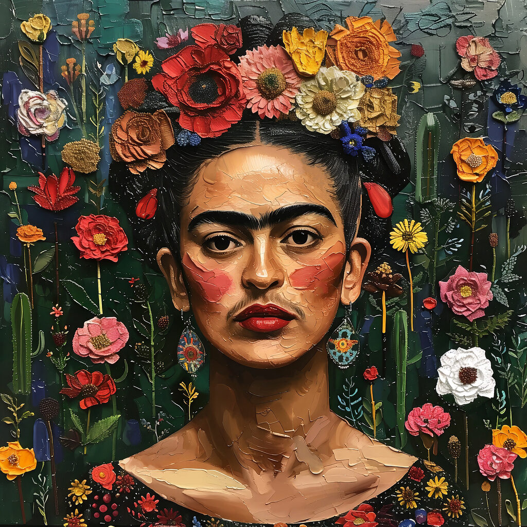 A woman with flowers in her hair A woman with flowers in her hair