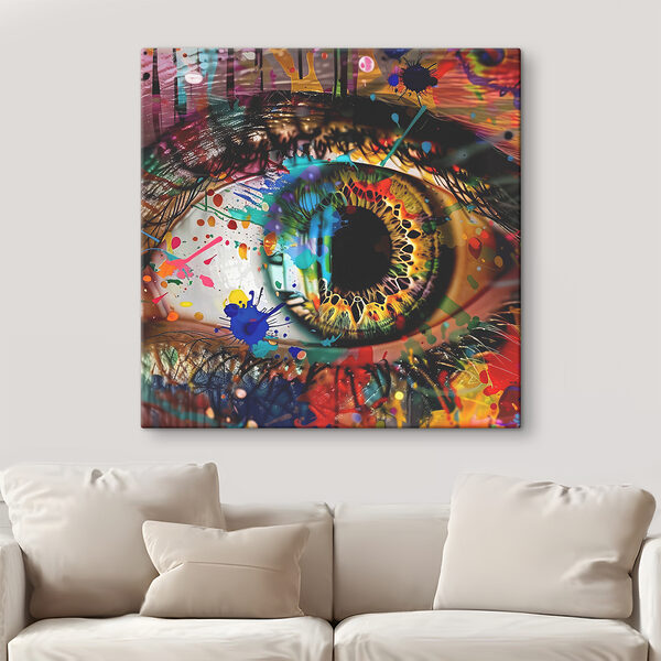Colorful eye with artistic splashes Colorful eye with artistic splashes