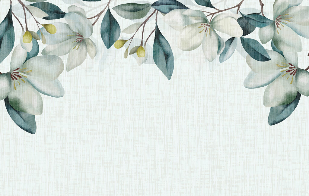 A white flowers and green leaves A white flowers and green leaves