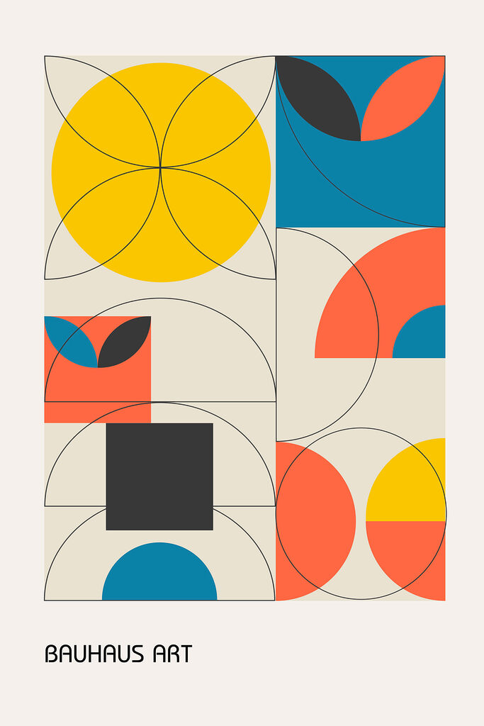 A colorful geometric shapes and circles A colorful geometric shapes and circles