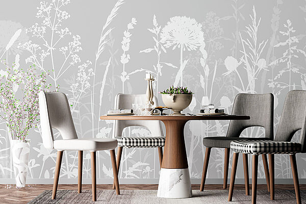 Eine weiße Blumensilhouette Eine weiße Blumensilhouette