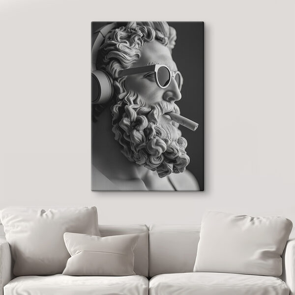 A statue of a man with sunglasses and a cigar