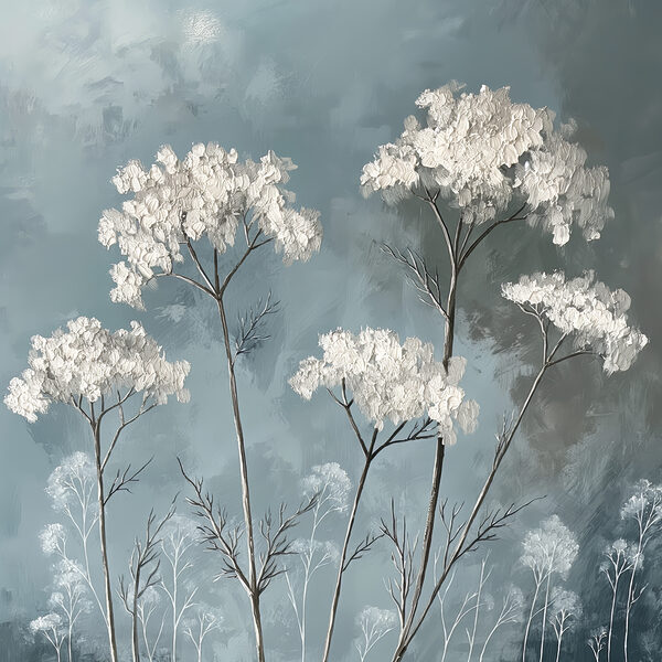 Eine Gruppe von weißen Blumen Eine Gruppe von weißen Blumen
