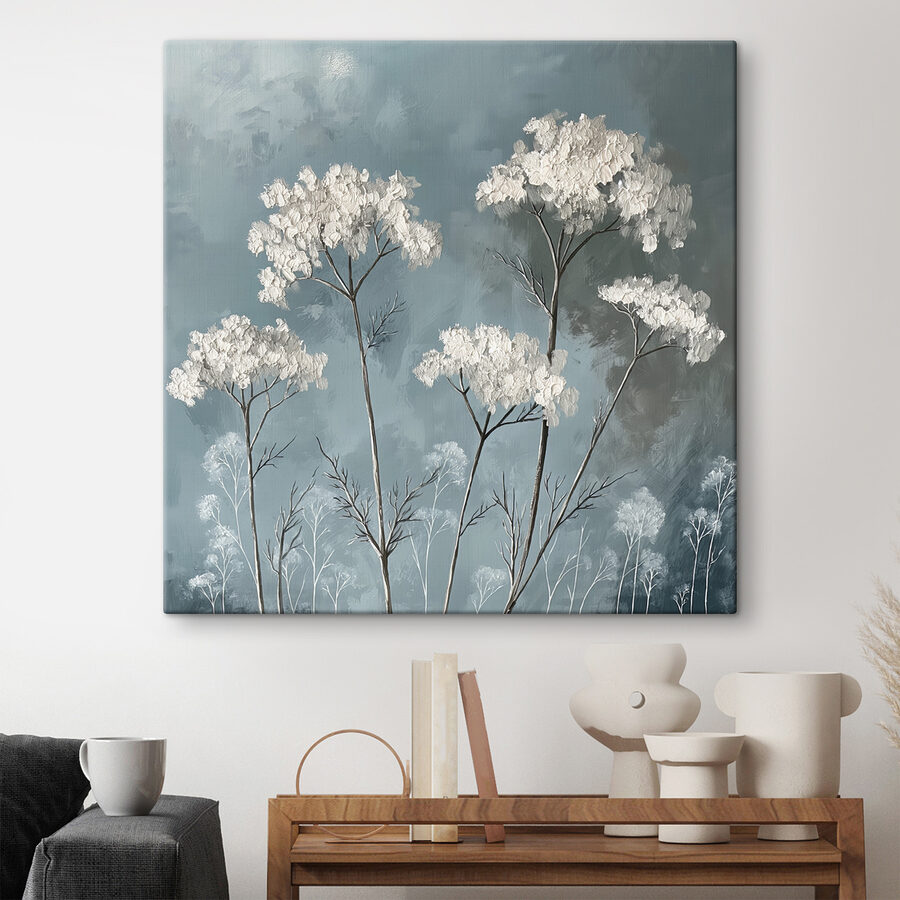 Eine Gruppe von weißen Blumen Eine Gruppe von weißen Blumen