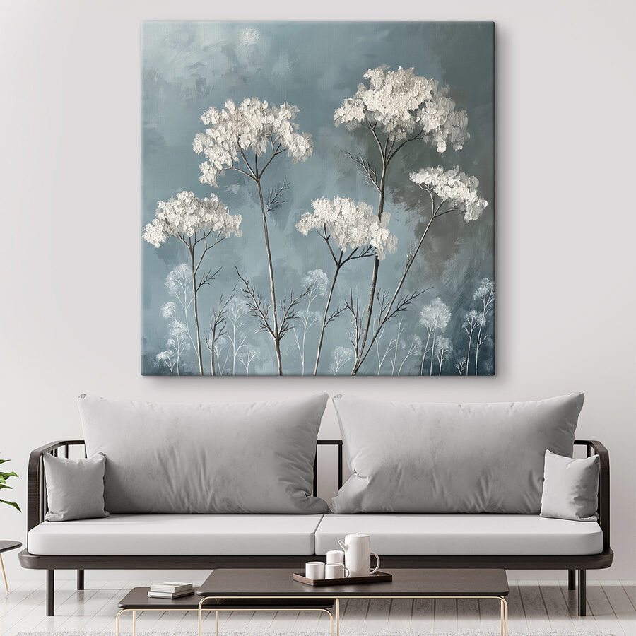 Eine Gruppe von weißen Blumen Eine Gruppe von weißen Blumen