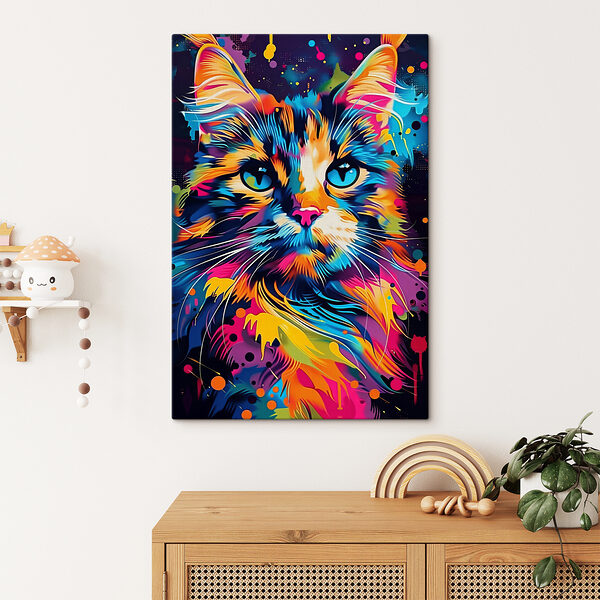 Eine bunte Katze mit blauen Augen Eine bunte Katze mit blauen Augen
