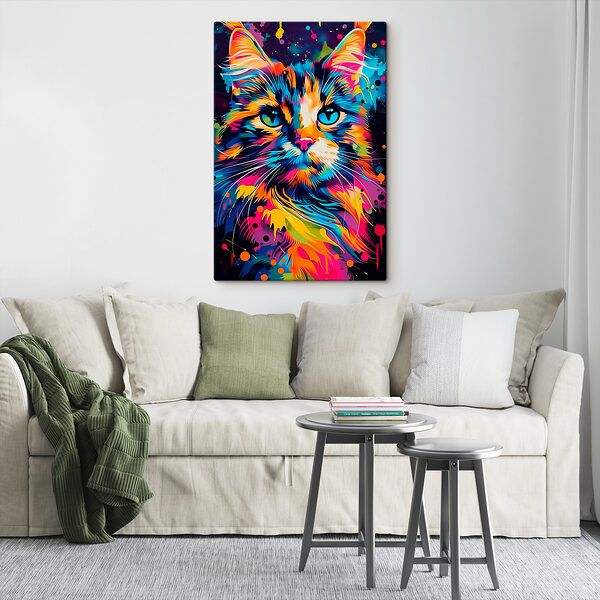 Eine bunte Katze mit blauen Augen Eine bunte Katze mit blauen Augen