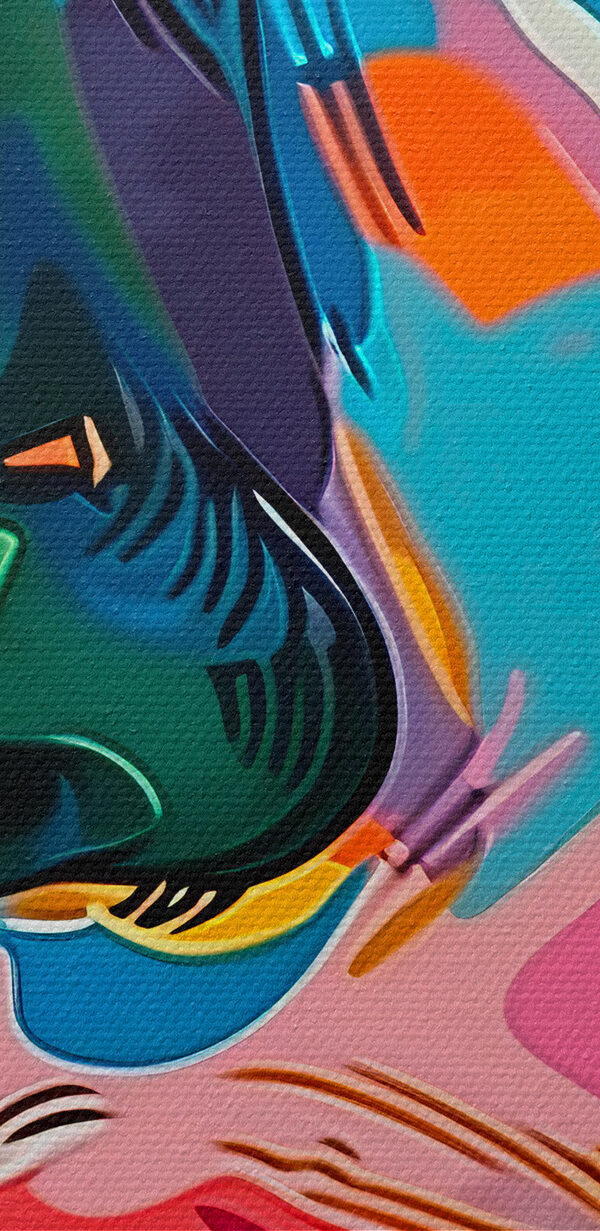 A colorful face of a woman A colorful face of a woman