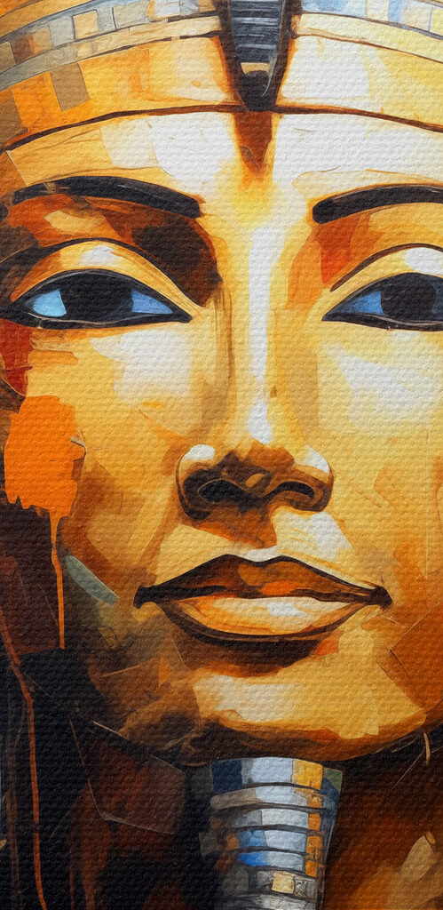 A painting of a egyptian queen