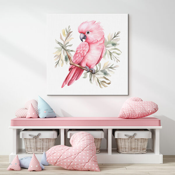 Ein rosa Vogel auf einem Ast Ein rosa Vogel auf einem Ast
