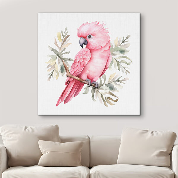 Ein rosa Vogel auf einem Ast Ein rosa Vogel auf einem Ast