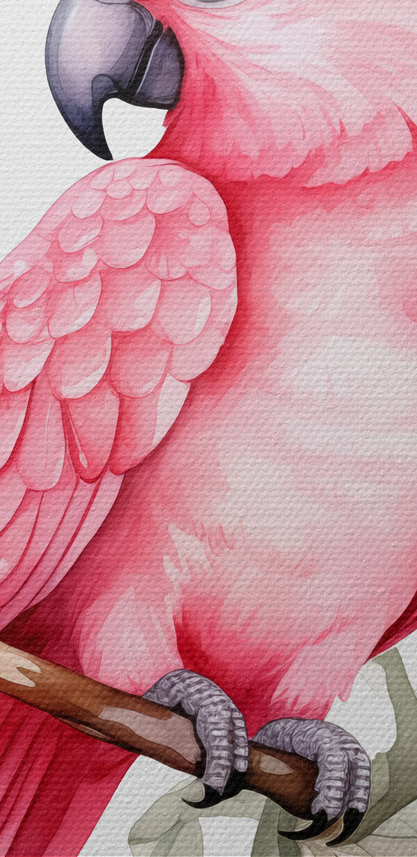 Ein rosa Vogel auf einem Ast Ein rosa Vogel auf einem Ast