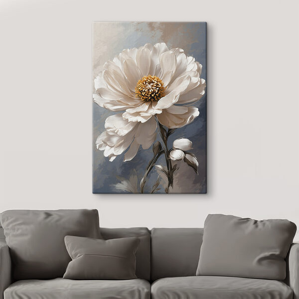 Eine weiße Blume mit gelber Mitte Eine weiße Blume mit gelber Mitte