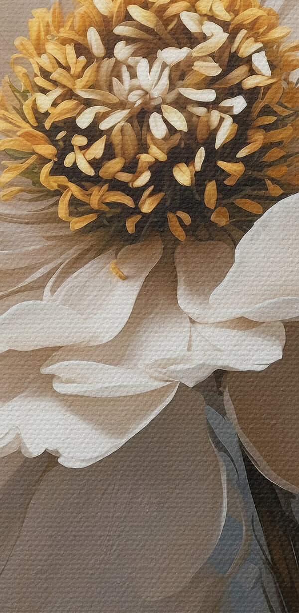 Eine weiße Blume mit gelber Mitte Eine weiße Blume mit gelber Mitte