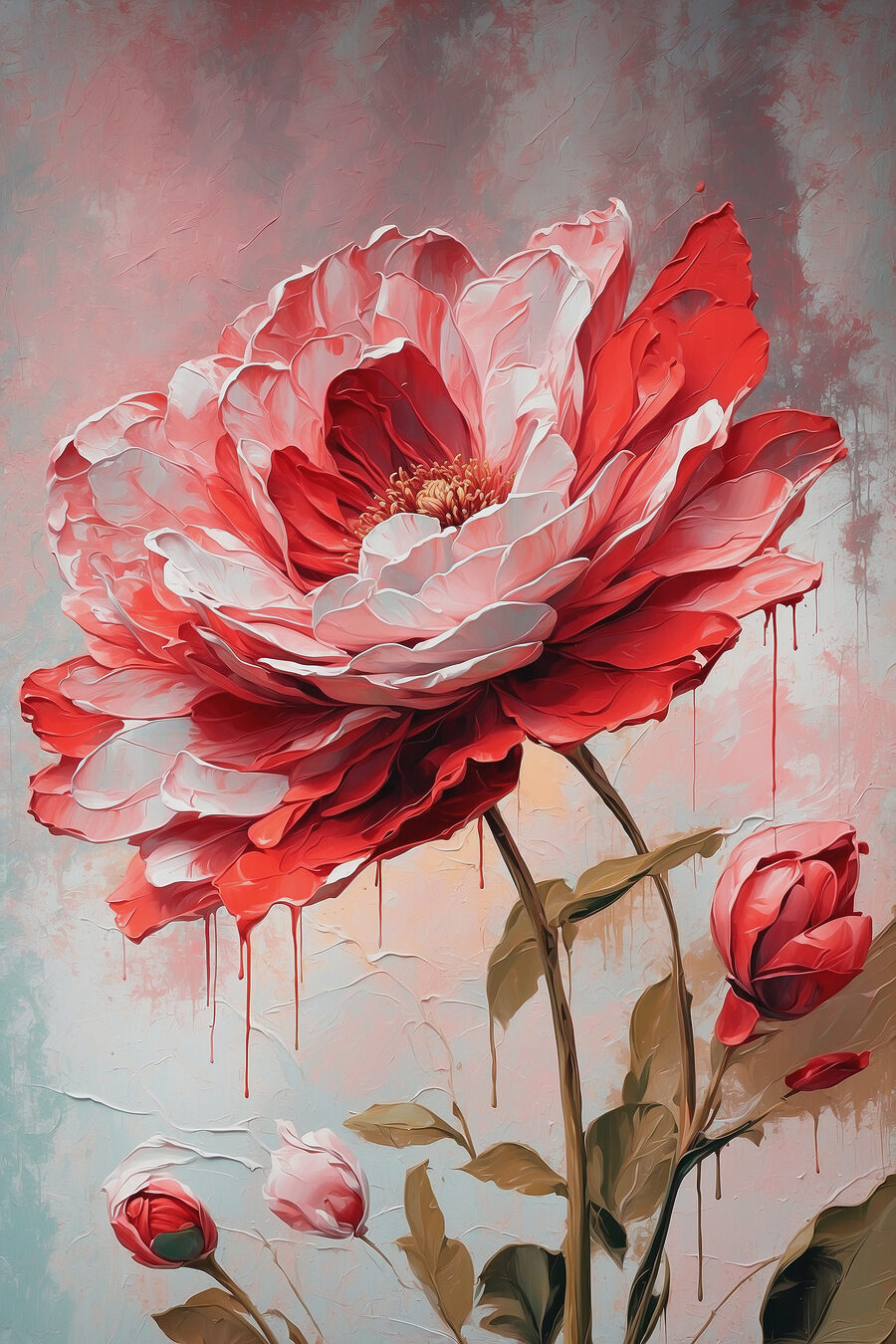 Ein Gemälde einer Blume Ein Gemälde einer Blume