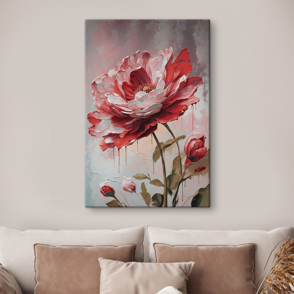 A painting of a flower