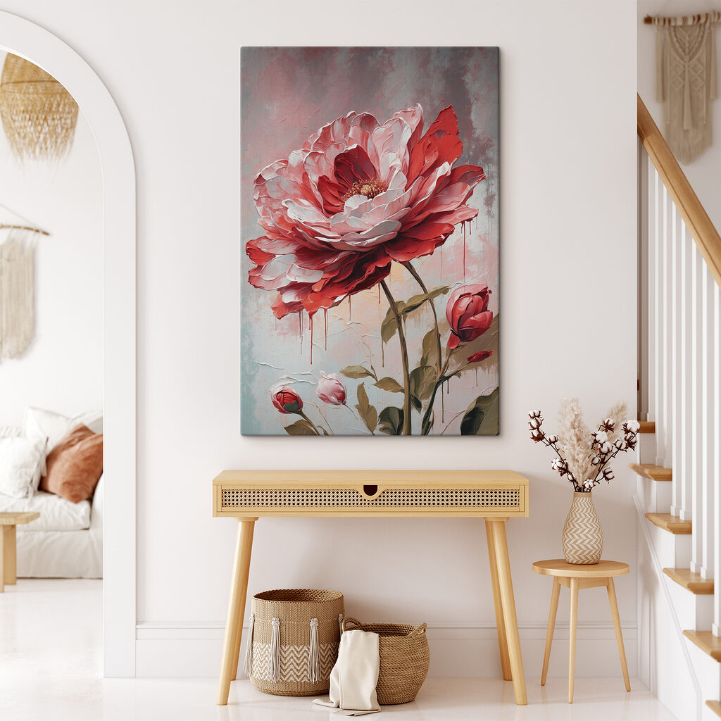 A painting of a flower