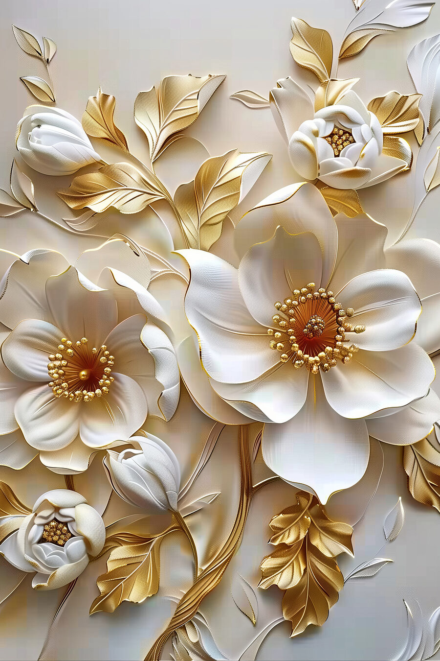 Elegantes florales Design mit weißen Blumen