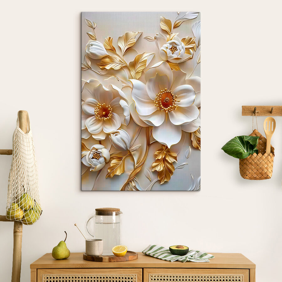 Elegantes florales Design mit weißen Blumen