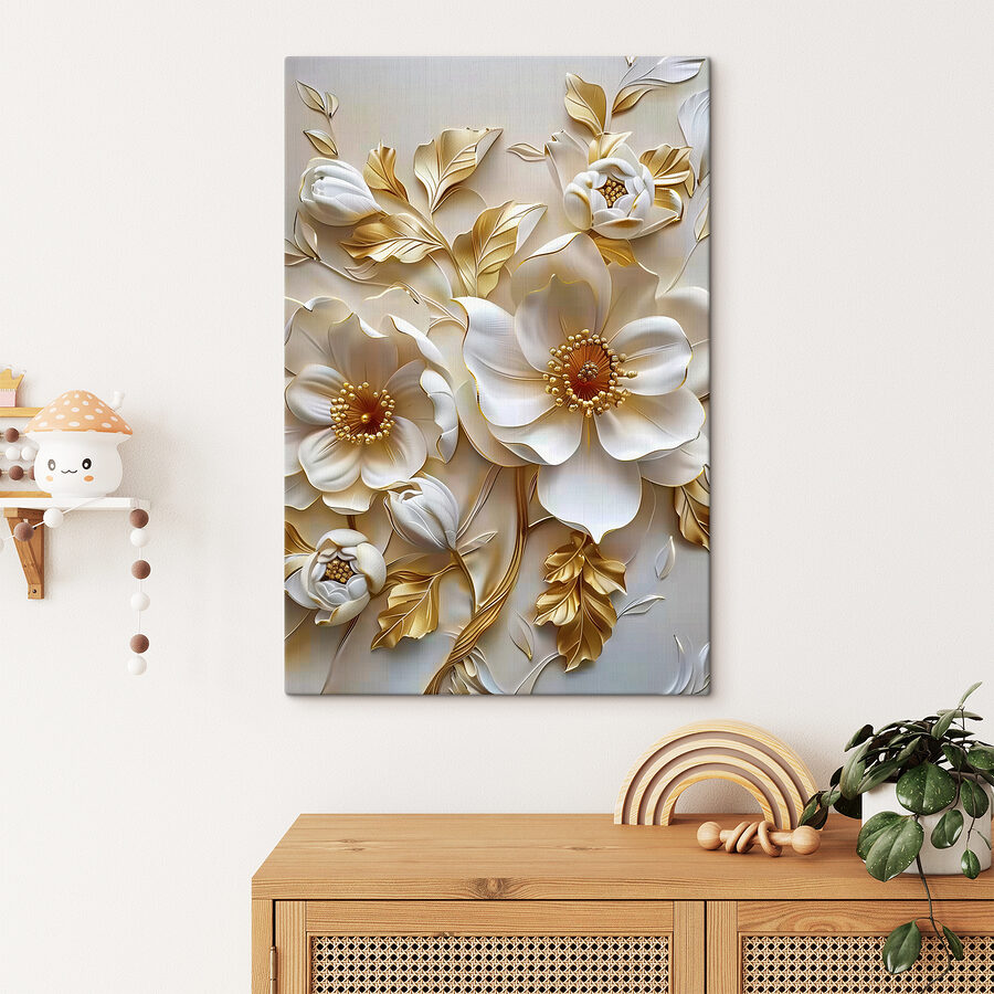 Elegantes florales Design mit weißen Blumen