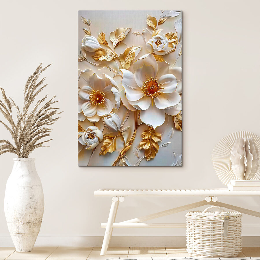 Elegantes florales Design mit weißen Blumen