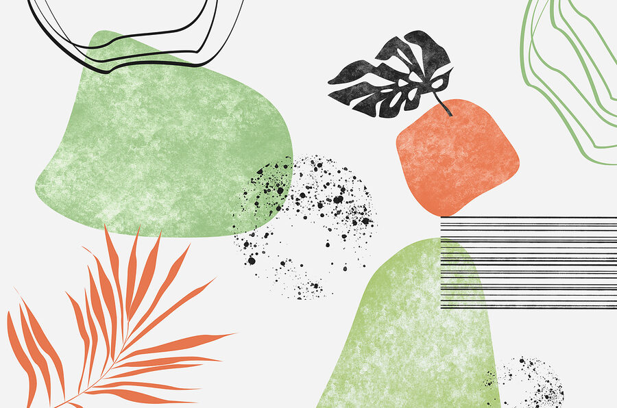 Eine grüne und orange Kunst
