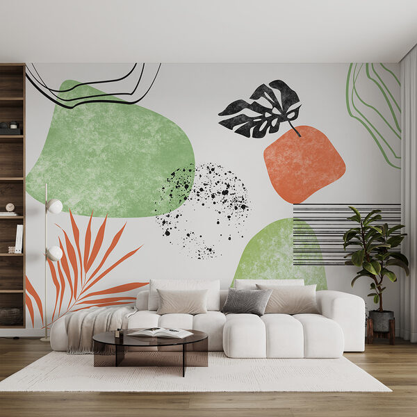 Eine grüne und orange Kunst Eine grüne und orange Kunst