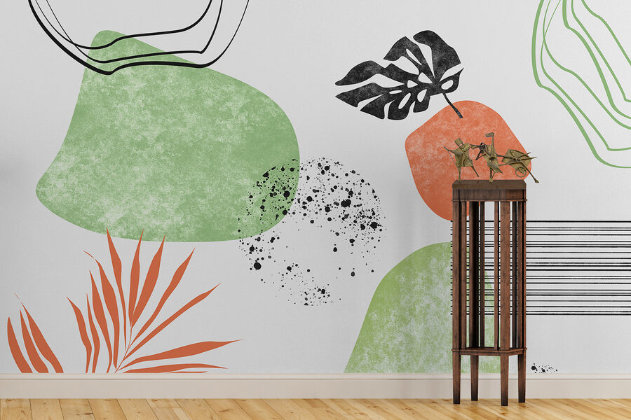 Eine grüne und orange Kunst
