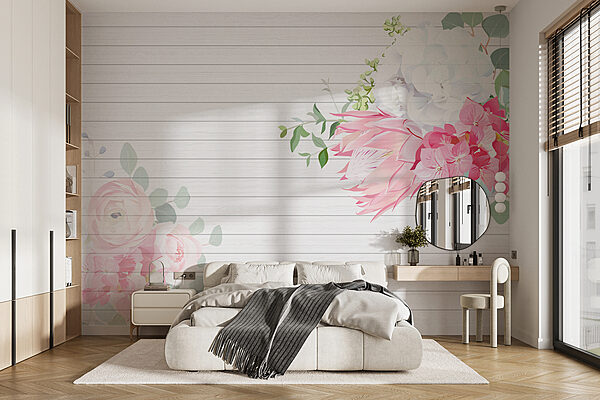 Weiße und rosa Blumen auf weißem Hintergrund Weiße und rosa Blumen auf weißem Hintergrund