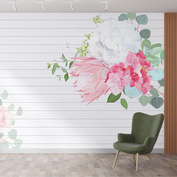 Weiße und rosa Blumen auf weißem Hintergrund Weiße und rosa Blumen auf weißem Hintergrund