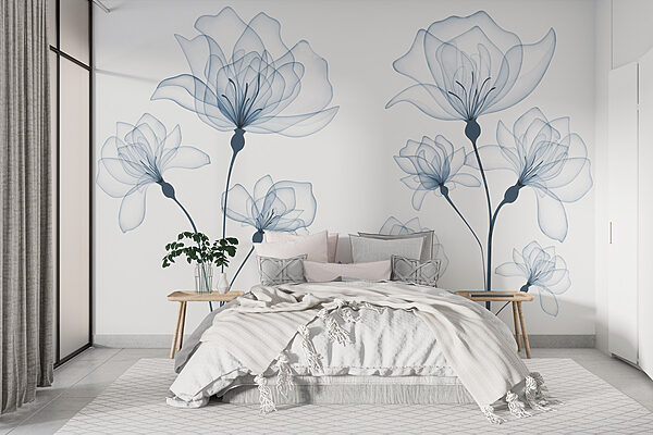 Eine transparente Blume auf weißem Hintergrund Eine transparente Blume auf weißem Hintergrund