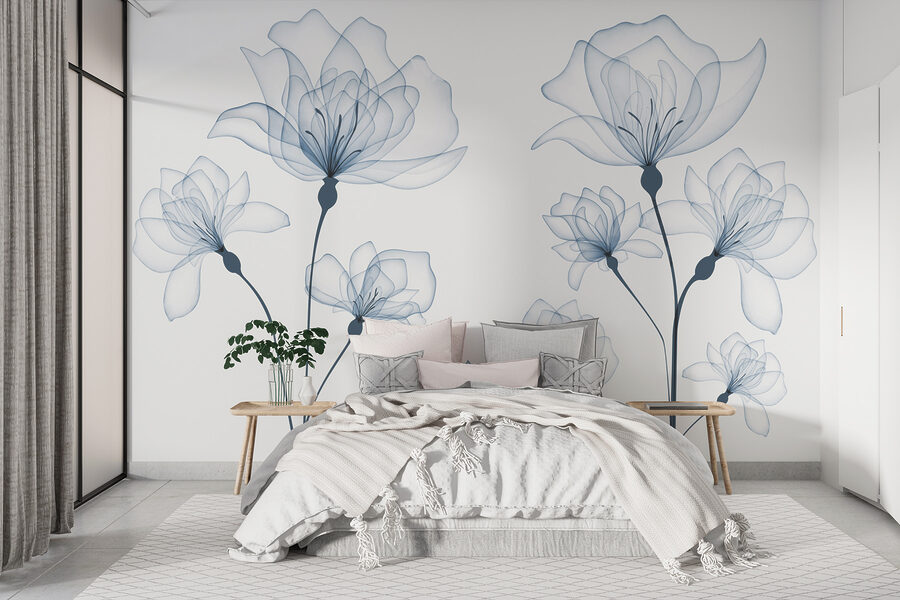 Eine transparente Blume auf weißem Hintergrund Eine transparente Blume auf weißem Hintergrund