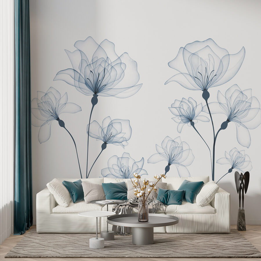 Eine transparente Blume auf weißem Hintergrund Eine transparente Blume auf weißem Hintergrund