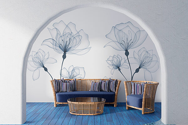 Eine transparente Blume auf weißem Hintergrund Eine transparente Blume auf weißem Hintergrund