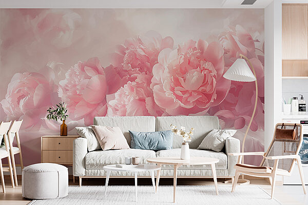 Eine Gruppe von rosa Blumen Eine Gruppe von rosa Blumen