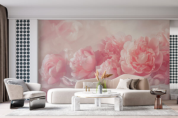 Eine Gruppe von rosa Blumen Eine Gruppe von rosa Blumen
