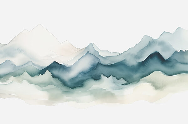 Ein Aquarell von Bergen Ein Aquarell von Bergen