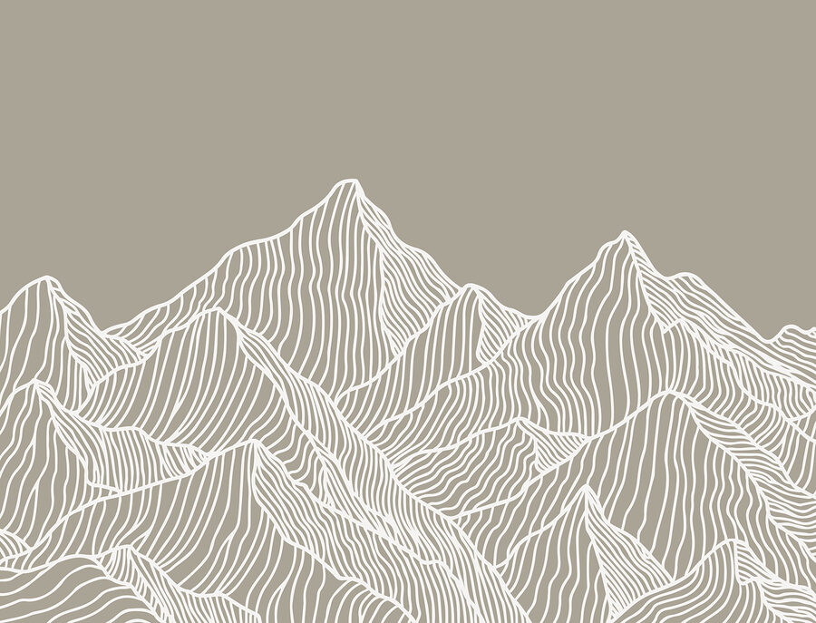 Eine weiße Linienkunst der Berge