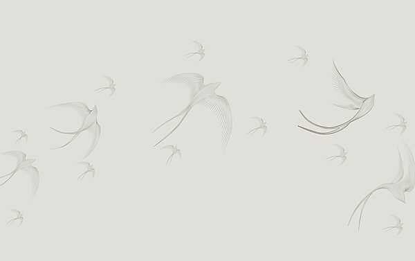 Eine Gruppe von Vögeln fliegt Eine Gruppe von Vögeln fliegt