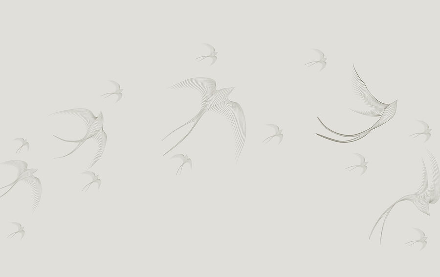 Eine Gruppe von Vögeln fliegt Eine Gruppe von Vögeln fliegt