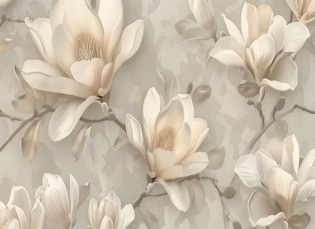 Eine Tapete mit Blumen Eine Tapete mit Blumen