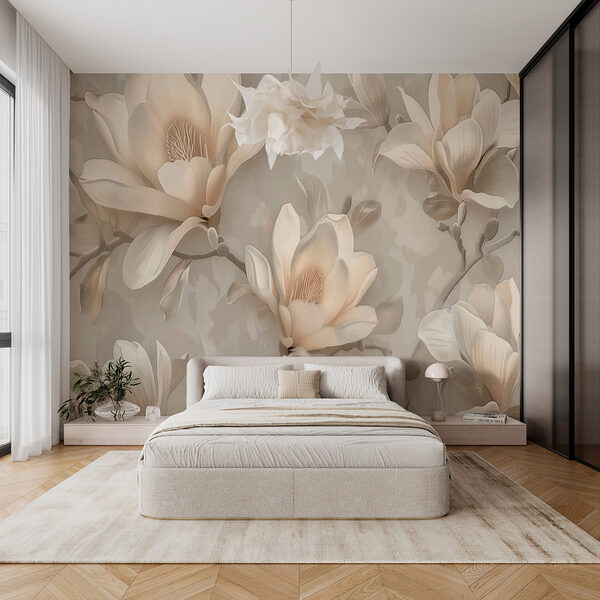 Eine Tapete mit Blumen Eine Tapete mit Blumen