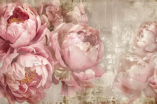 Eine Gruppe von rosa Blumen Eine Gruppe von rosa Blumen